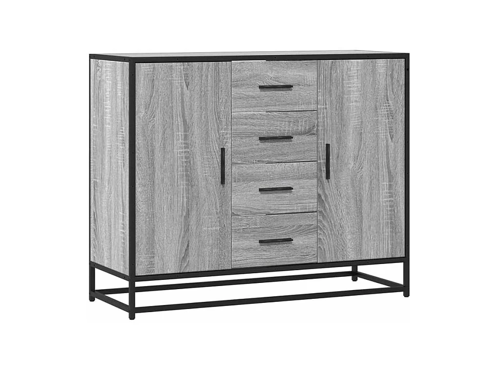 Buffet sonoma gris 92x35x76 bois d'ingénierie