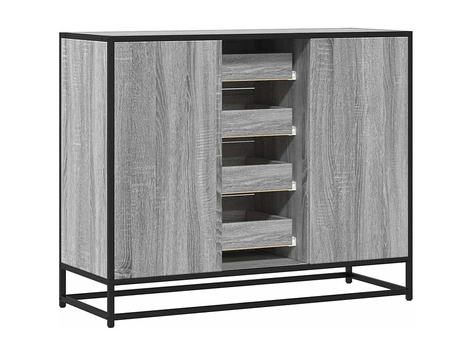Buffet sonoma gris 92x35x76 bois d'ingénierie
