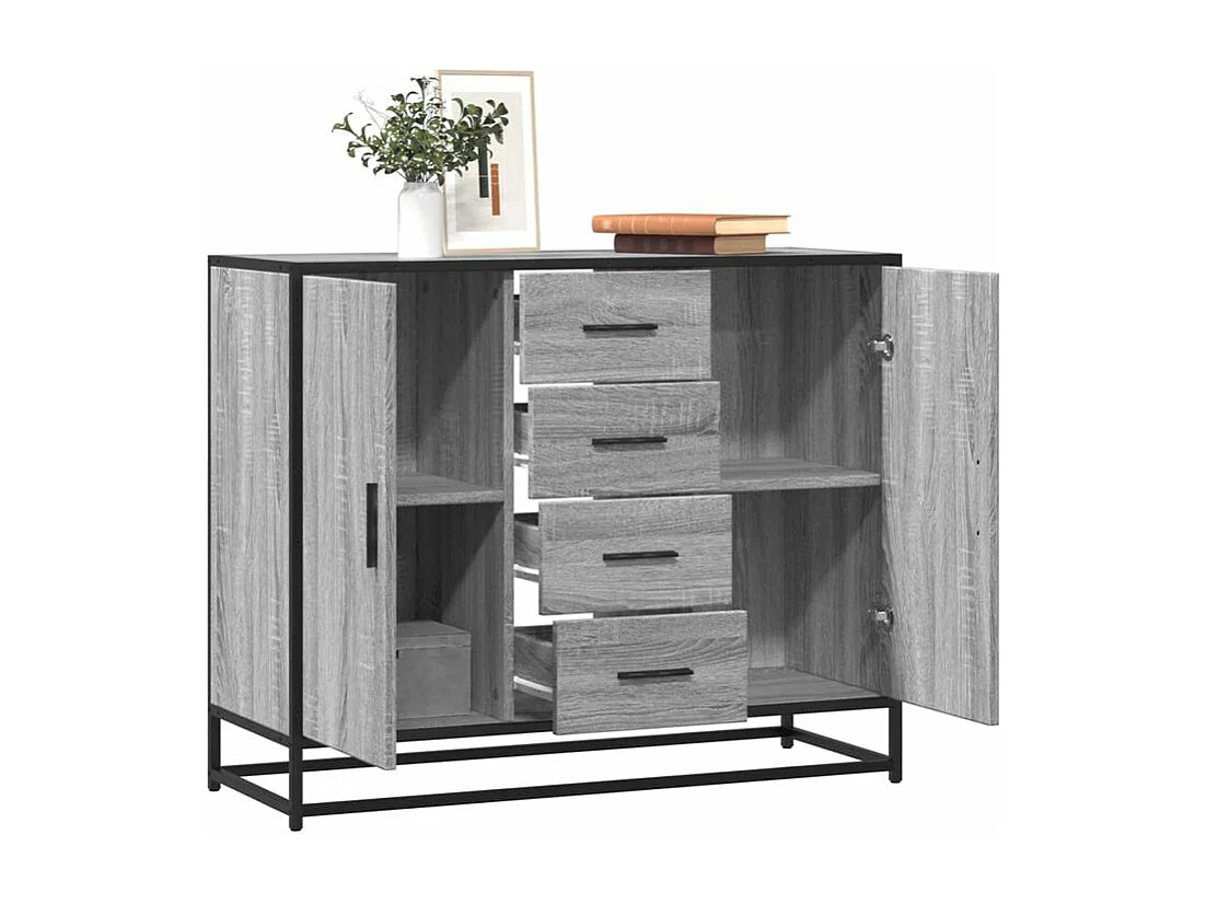 Buffet sonoma gris 92x35x76 bois d'ingénierie