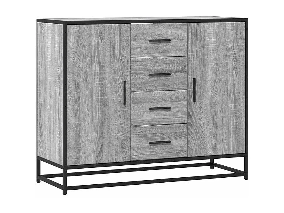 Buffet sonoma gris 92x35x76 bois d'ingénierie