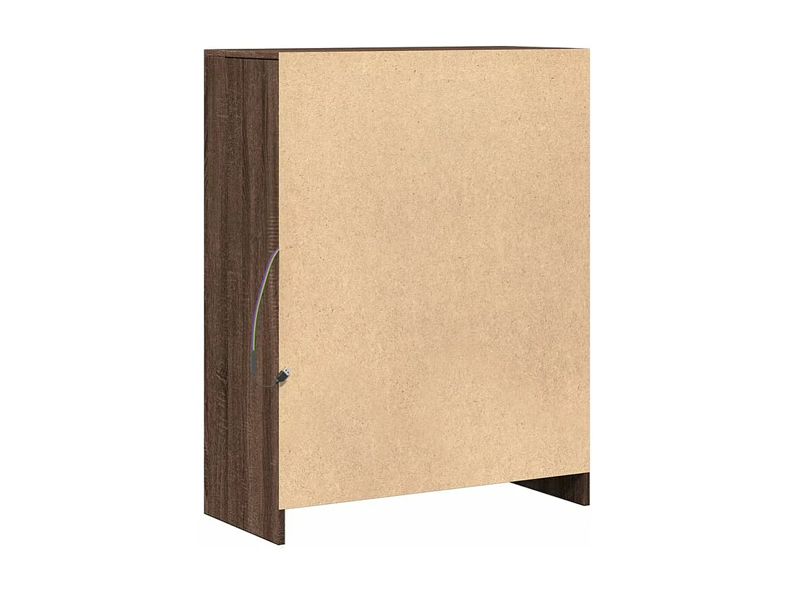 Buffet avec LED chêne marron 77x34x100 bois d'ingénierie