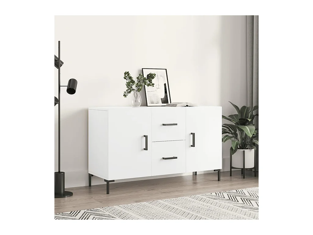 Buffet blanc 100x36x60 bois d'ingénierie