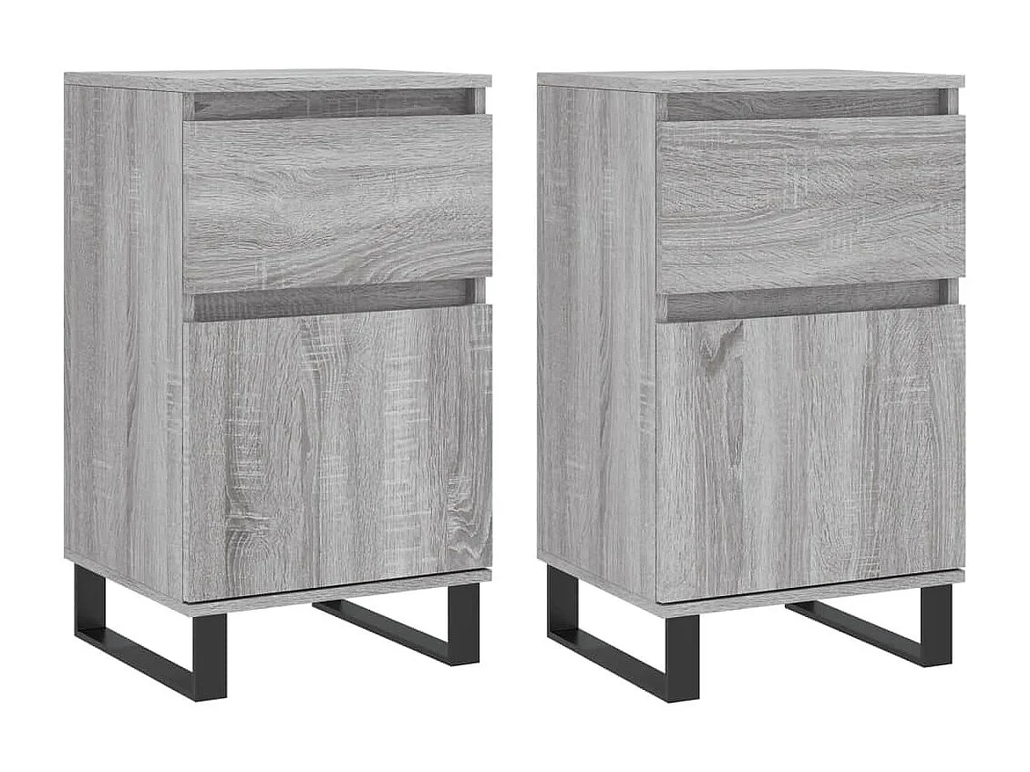 Buffets 2 pcs sonoma gris 40x35x70 bois d'ingénierie