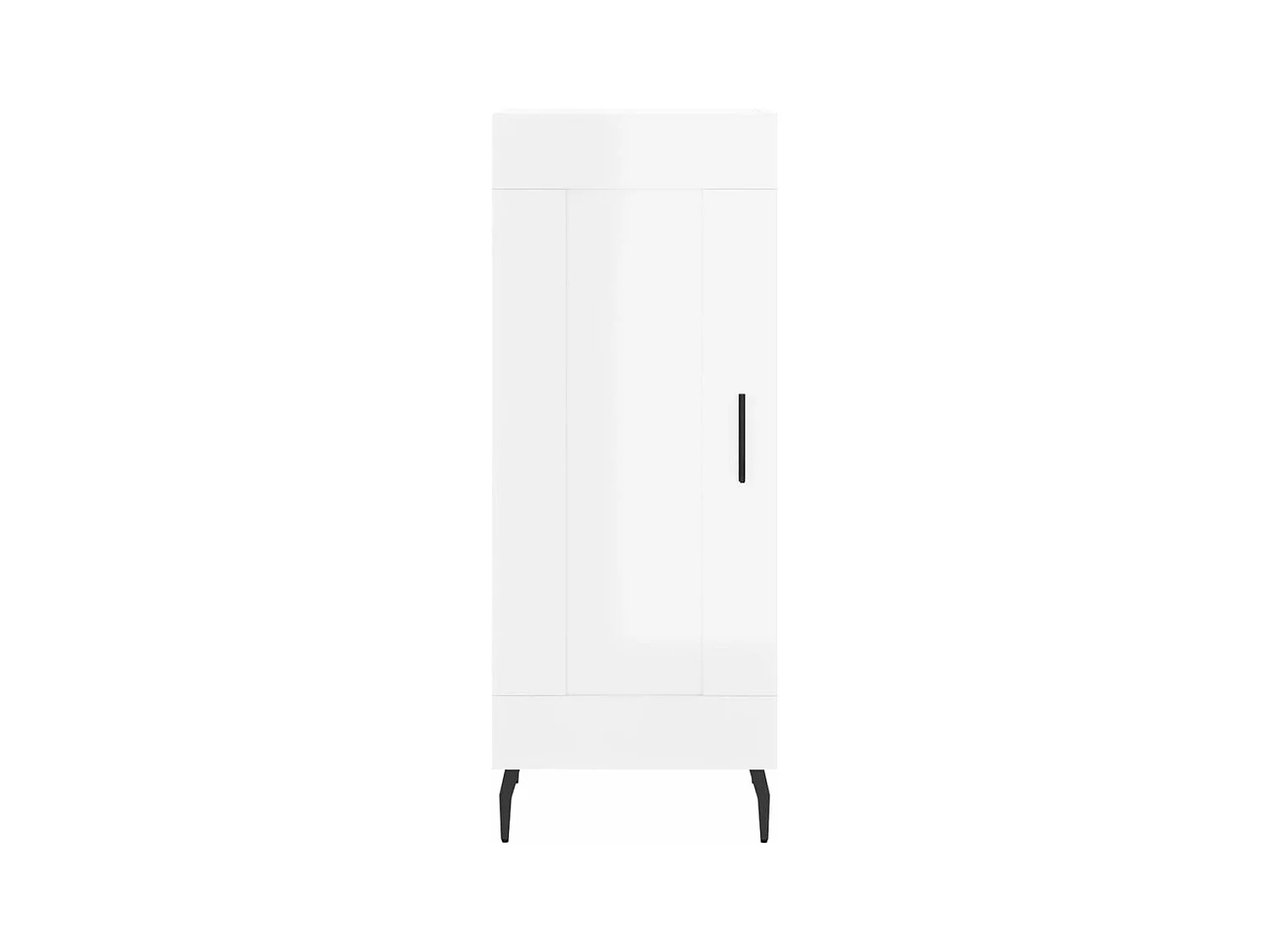 Buffet Blanc brillant 34,5x34x90 Bois d'ingénierie