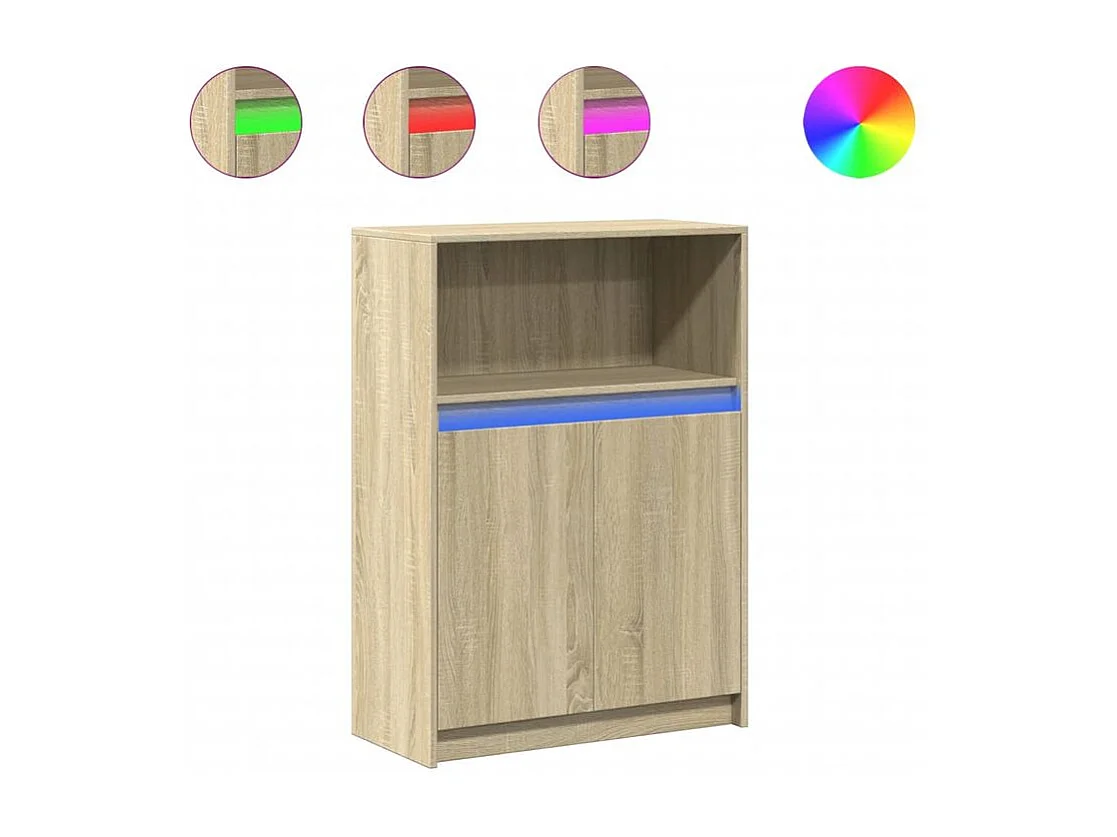Buffet avec LED chêne sonoma 72x34x100 bois d'ingénierie