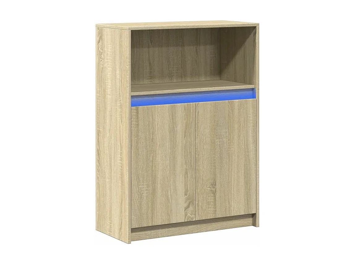 Buffet avec LED chêne sonoma 72x34x100 bois d'ingénierie