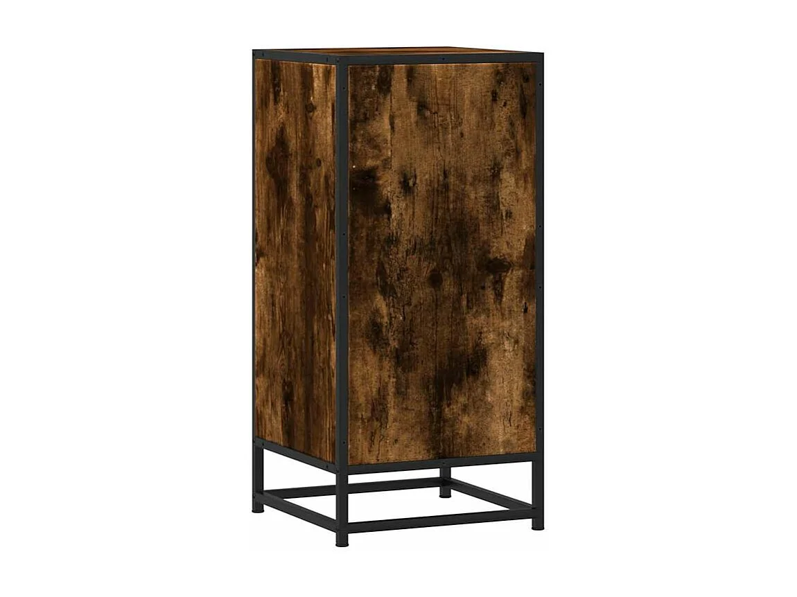 Buffet chêne fumé 35,5x35x76 bois d'ingénierie et métal