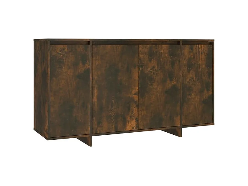 Petit buffet 4 portes 135cm – Modèle Polina-Couleur Marron fumé