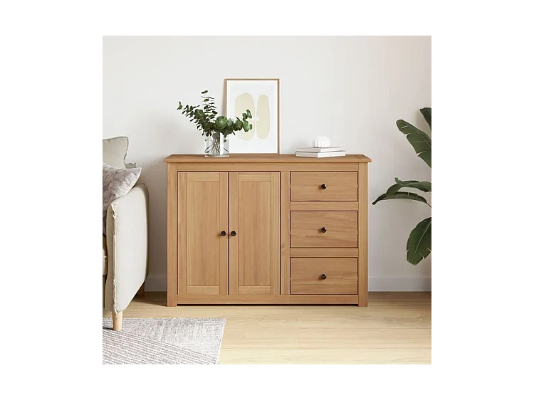 Buffet avec tiroirs Panama 112x40x80 bois massif de pin