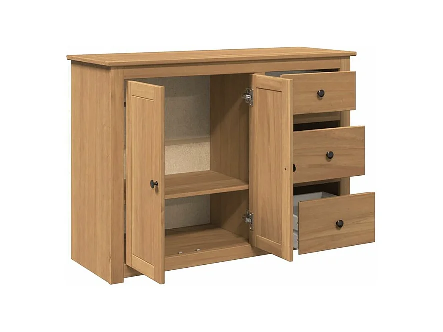 Buffet avec tiroirs Panama 112x40x80 bois massif de pin