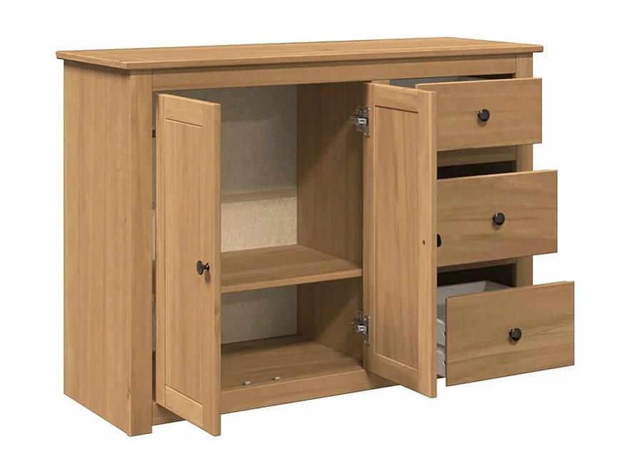 Buffet avec tiroirs Panama 112x40x80 bois massif de pin