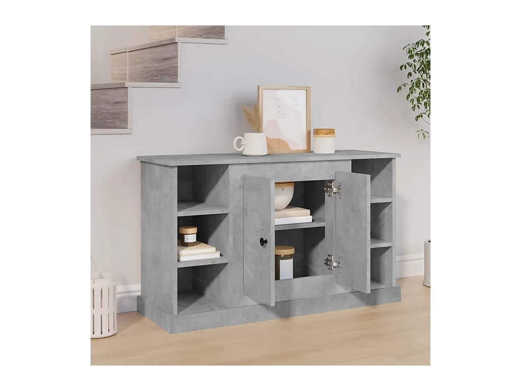 Buffet Gris béton 100x35,5x60 Bois d'ingénierie
