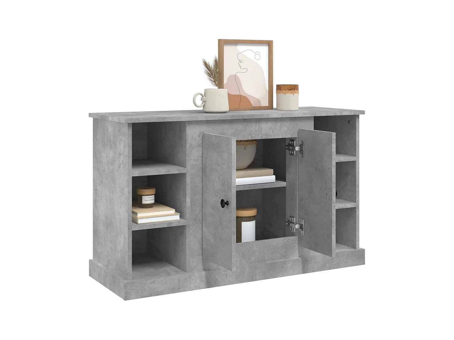 Buffet Gris béton 100x35,5x60 Bois d'ingénierie