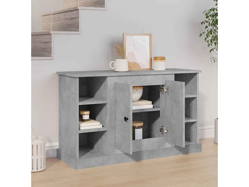 Buffet Gris béton 100x35,5x60 Bois d'ingénierie