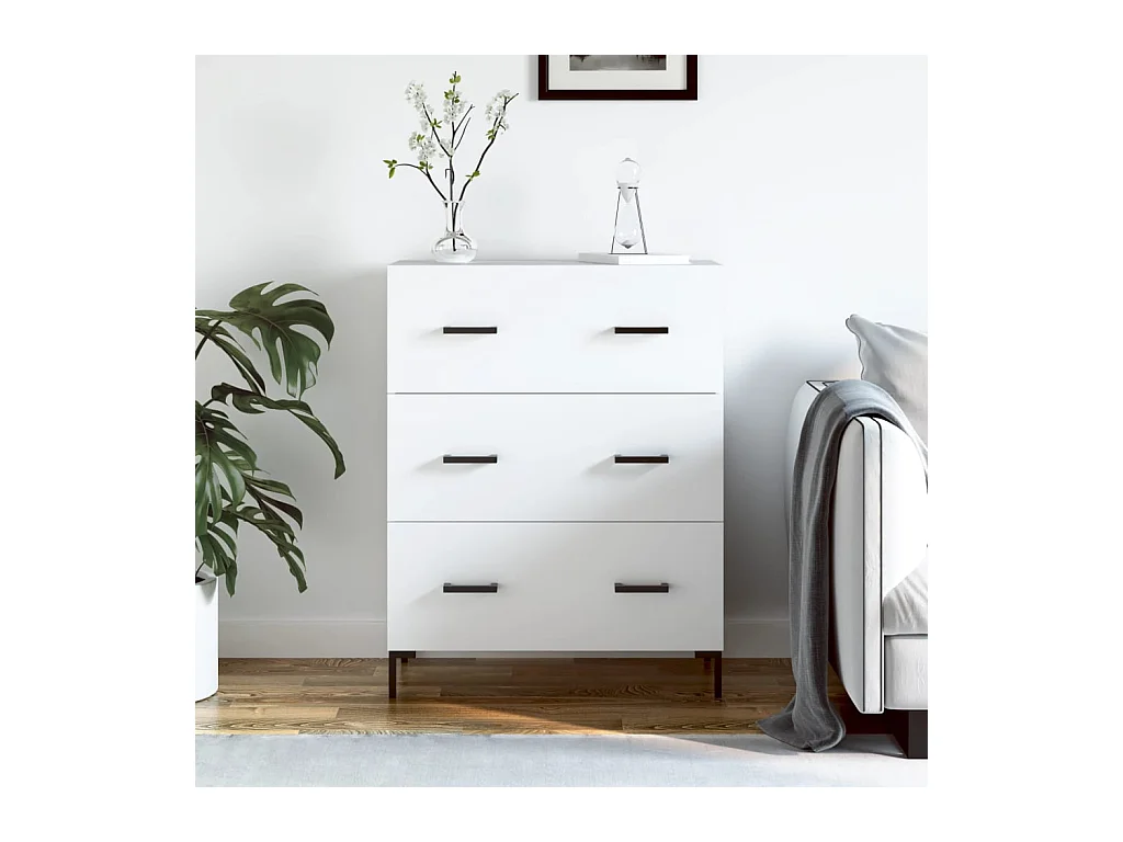 Buffet blanc 69,5x34x90 bois d'ingénierie