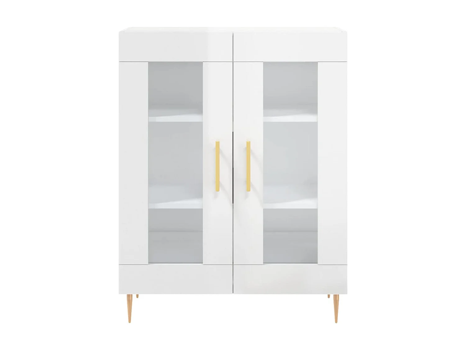 Buffet Blanc brillant 69,5x34x90 Bois d'ingénierie