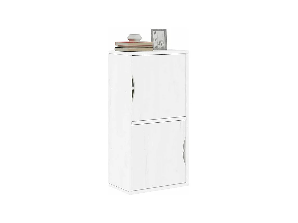 Armoire latérale ODDA blanc 40x24x79 bois massif pin