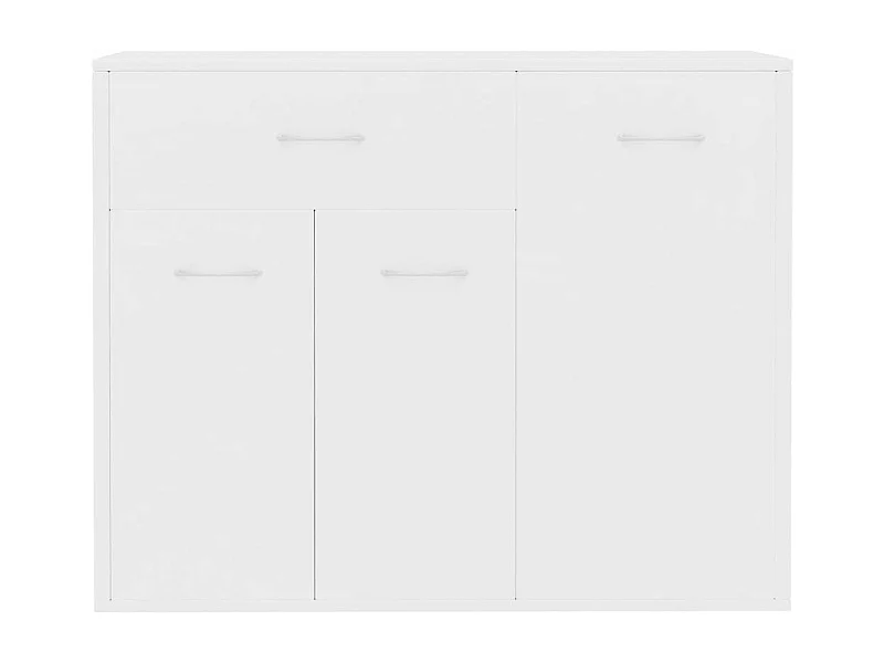 Petit buffet 3 portes et 1 tiroir Homa L 88cm - Gamme intemporelle-Couleur Blanc