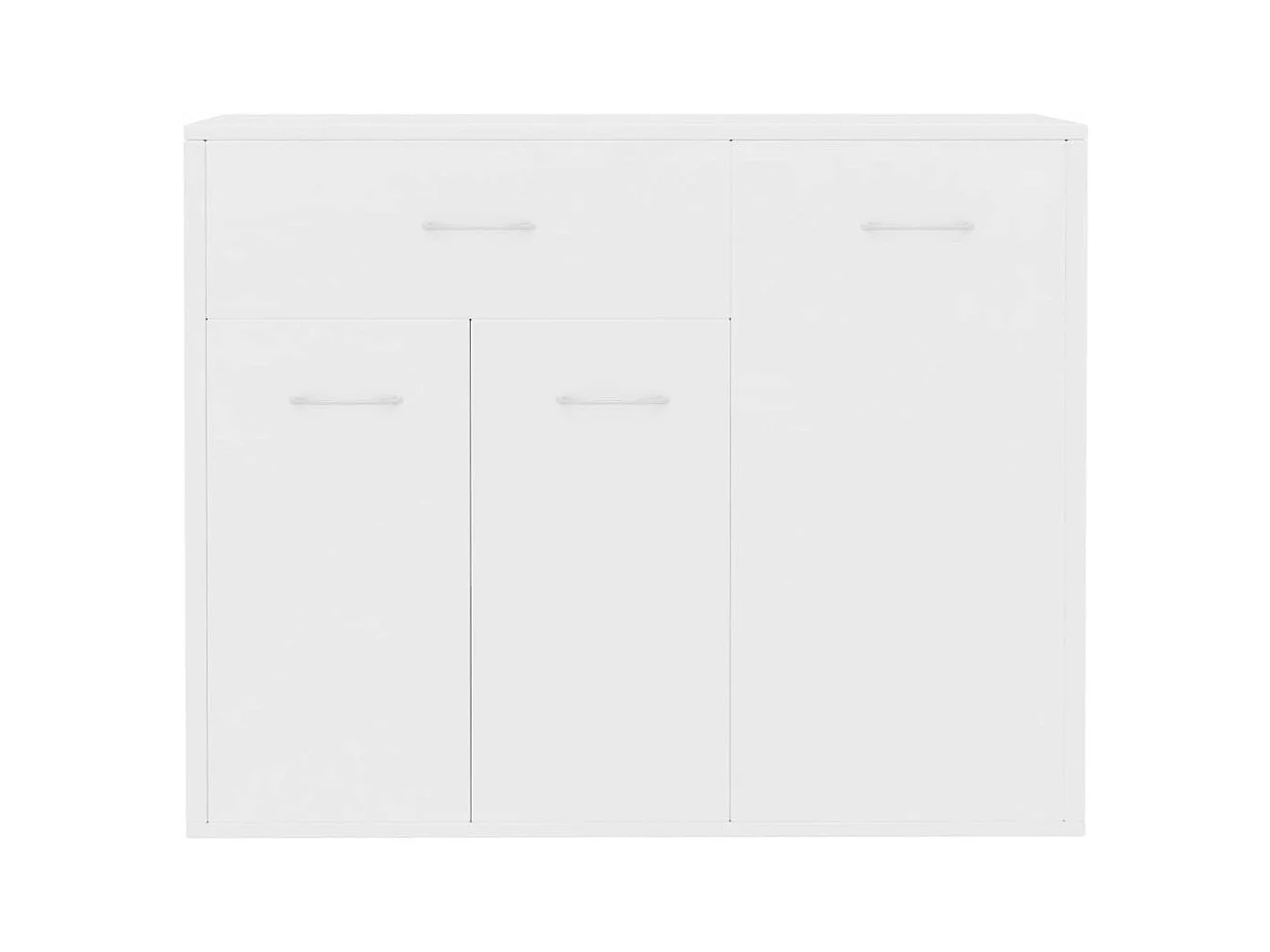 Petit buffet 3 portes et 1 tiroir Homa L 88cm - Gamme intemporelle-Couleur Blanc