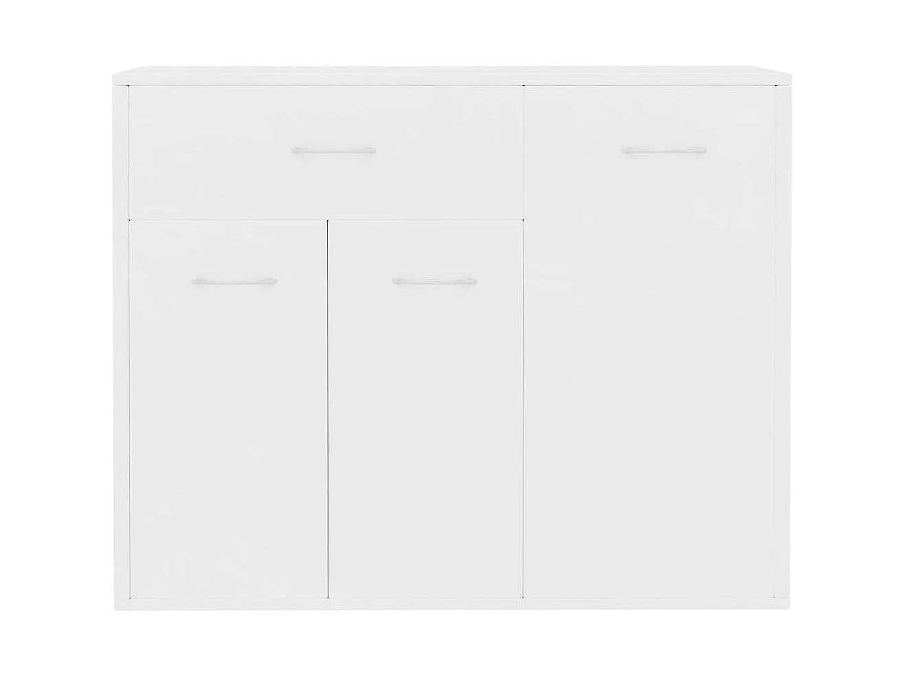 Petit buffet 3 portes et 1 tiroir Homa L 88cm - Gamme intemporelle-Couleur Blanc