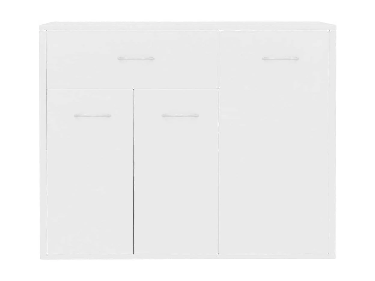 Petit buffet 3 portes et 1 tiroir Homa L 88cm - Gamme intemporelle-Couleur Blanc