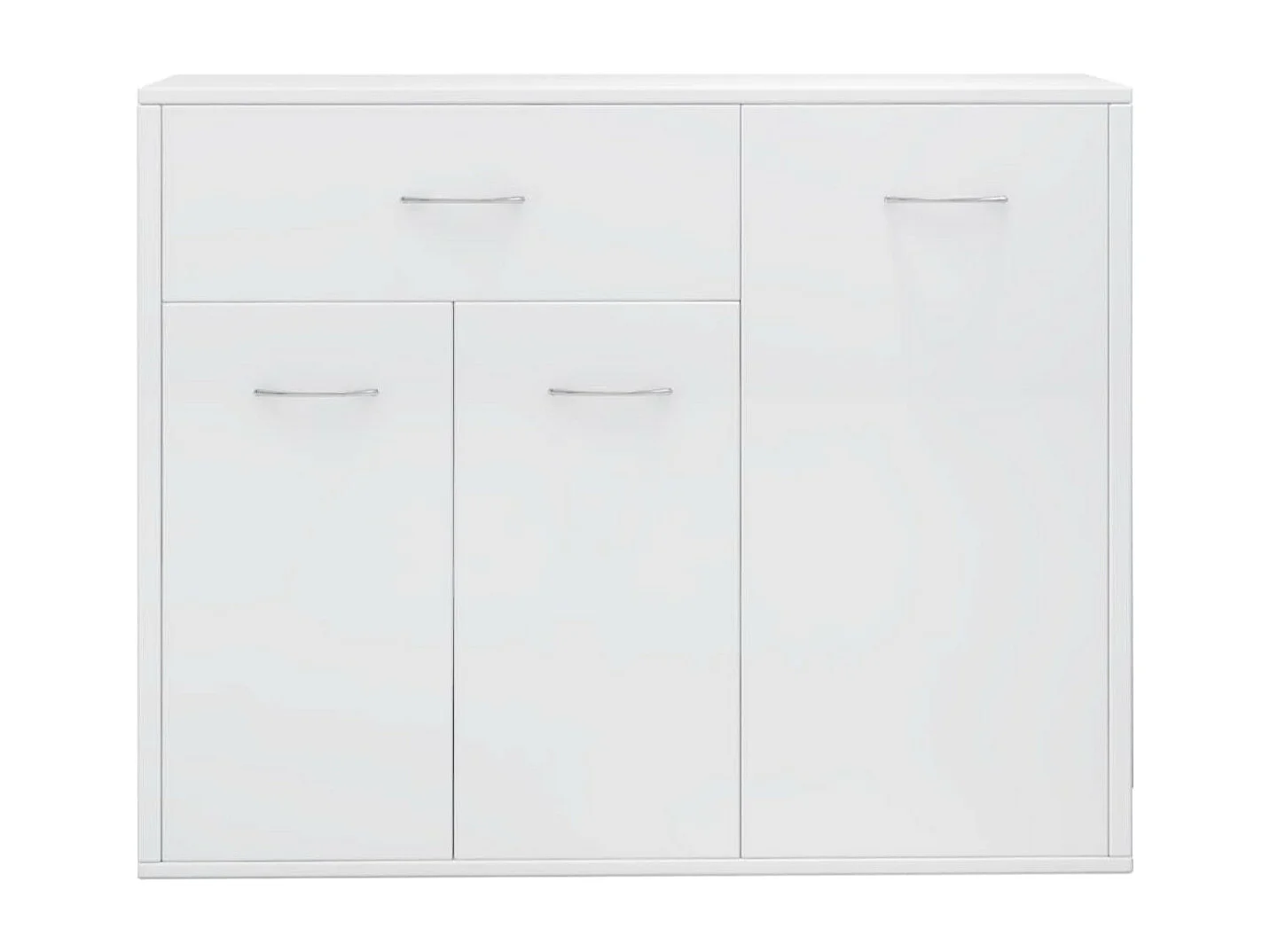 Petit buffet 3 portes et 1 tiroir Homa L 88cm - Gamme intemporelle-Couleur Blanc