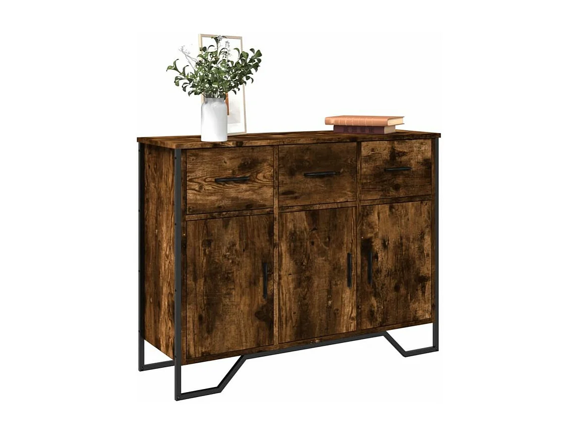 Buffet chêne fumé 97x32,5x74,5 bois d'ingénierie