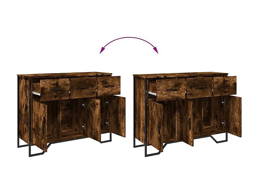Buffet chêne fumé 97x32,5x74,5 bois d'ingénierie