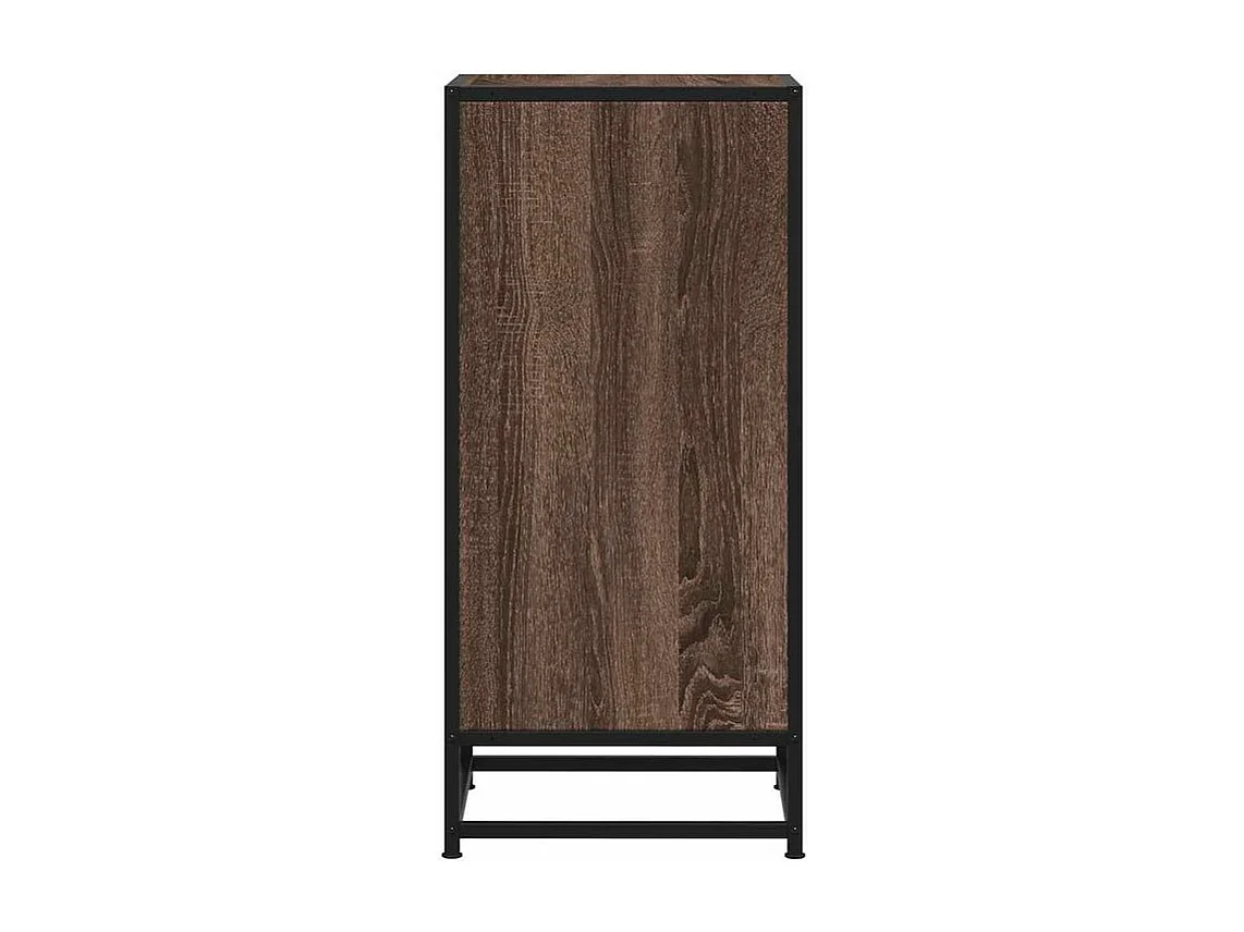 Buffet chêne marron 35,5x35x76 bois d'ingénierie et métal
