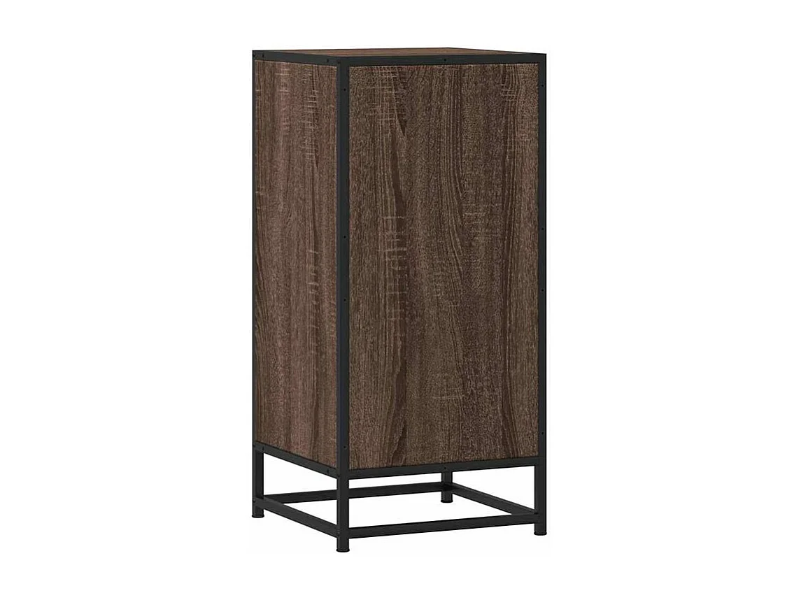 Buffet chêne marron 35,5x35x76 bois d'ingénierie et métal
