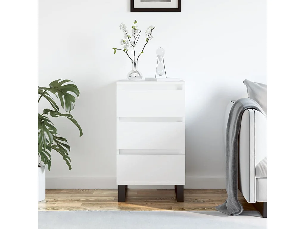 Buffet blanc 40x35x70 bois d’ingénierie