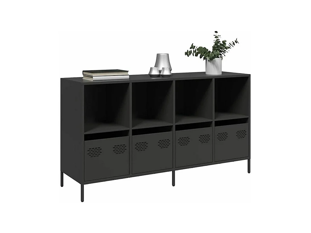 Buffet noir 135x39x73,5 acier laminé à froid