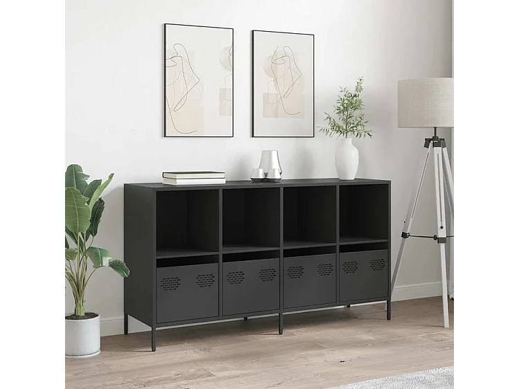Buffet noir 135x39x73,5 acier laminé à froid