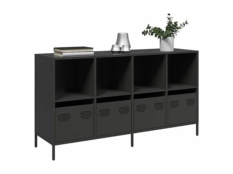 Buffet noir 135x39x73,5 acier laminé à froid