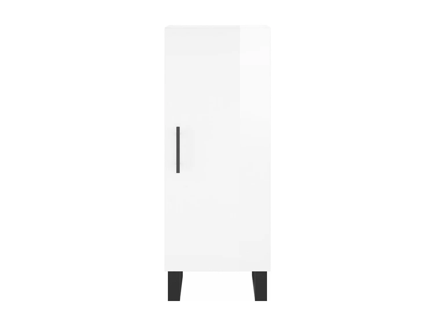 Buffet Blanc brillant 34,5x34x90 Bois d'ingénierie