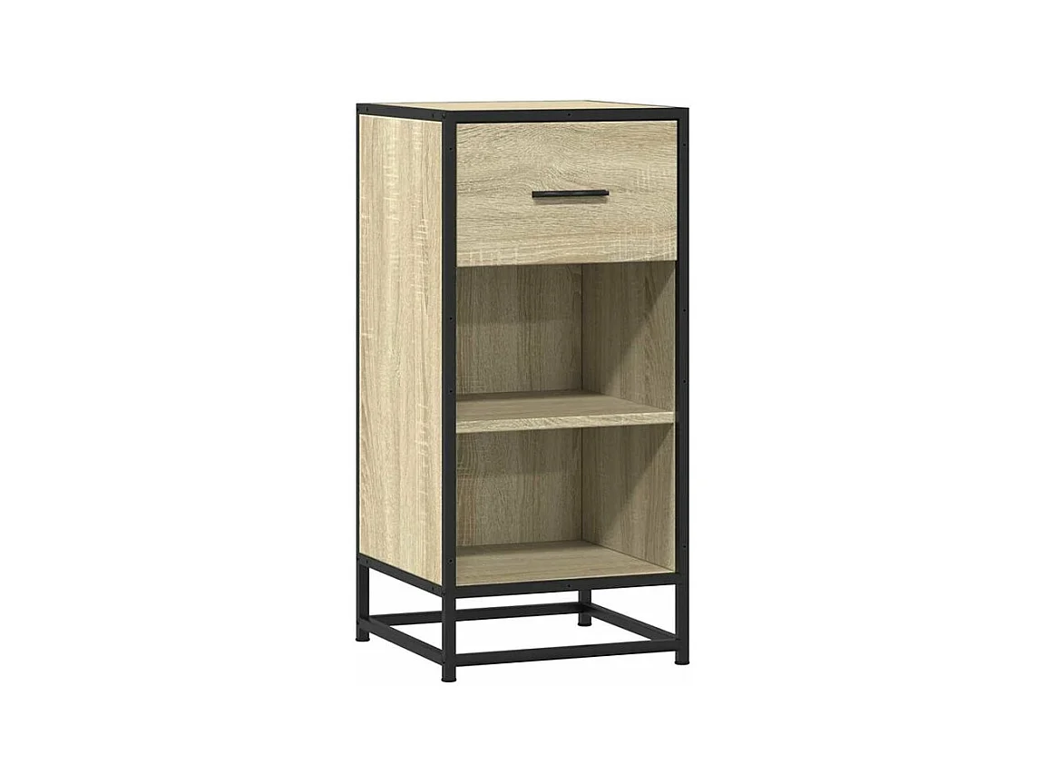 Buffet chêne sonoma 35,5x35x76 bois d'ingénierie et métal