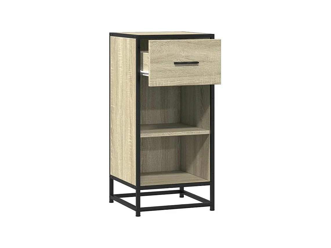 Buffet chêne sonoma 35,5x35x76 bois d'ingénierie et métal