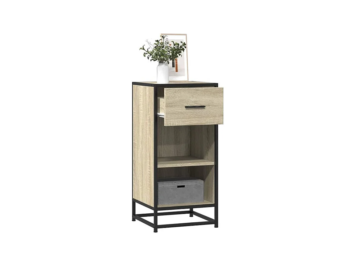 Buffet chêne sonoma 35,5x35x76 bois d'ingénierie et métal