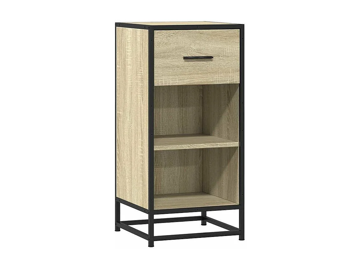 Buffet chêne sonoma 35,5x35x76 bois d'ingénierie et métal