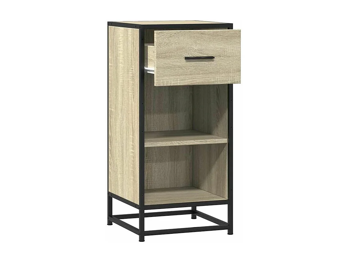 Buffet chêne sonoma 35,5x35x76 bois d'ingénierie et métal
