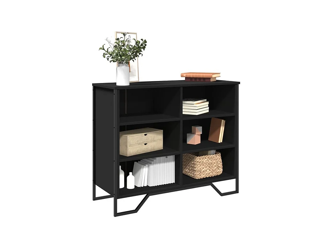 Buffet noir 91x35,5x74,5 bois d’ingénierie