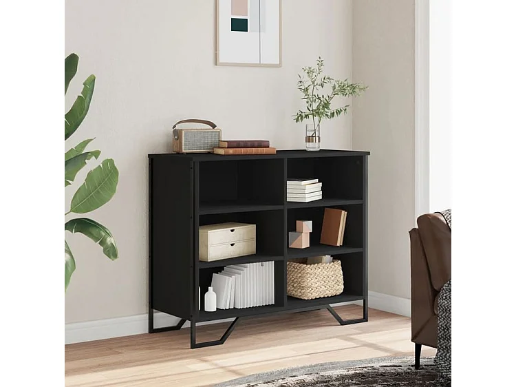 Buffet noir 91x35,5x74,5 bois d’ingénierie