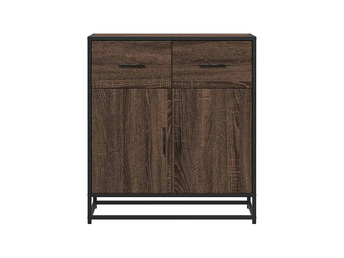 Buffet chêne marron 68x35x76 bois d'ingénierie et métal