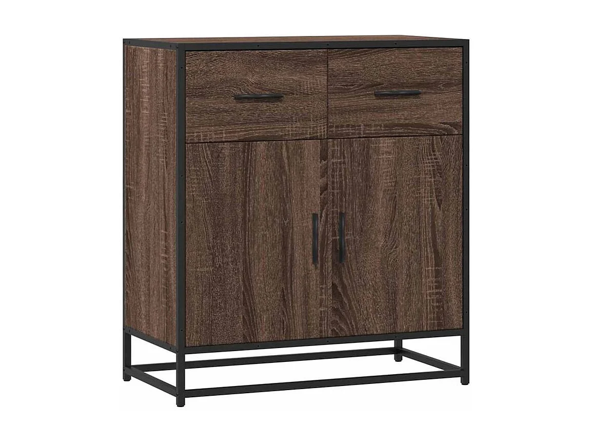 Buffet chêne marron 68x35x76 bois d'ingénierie et métal