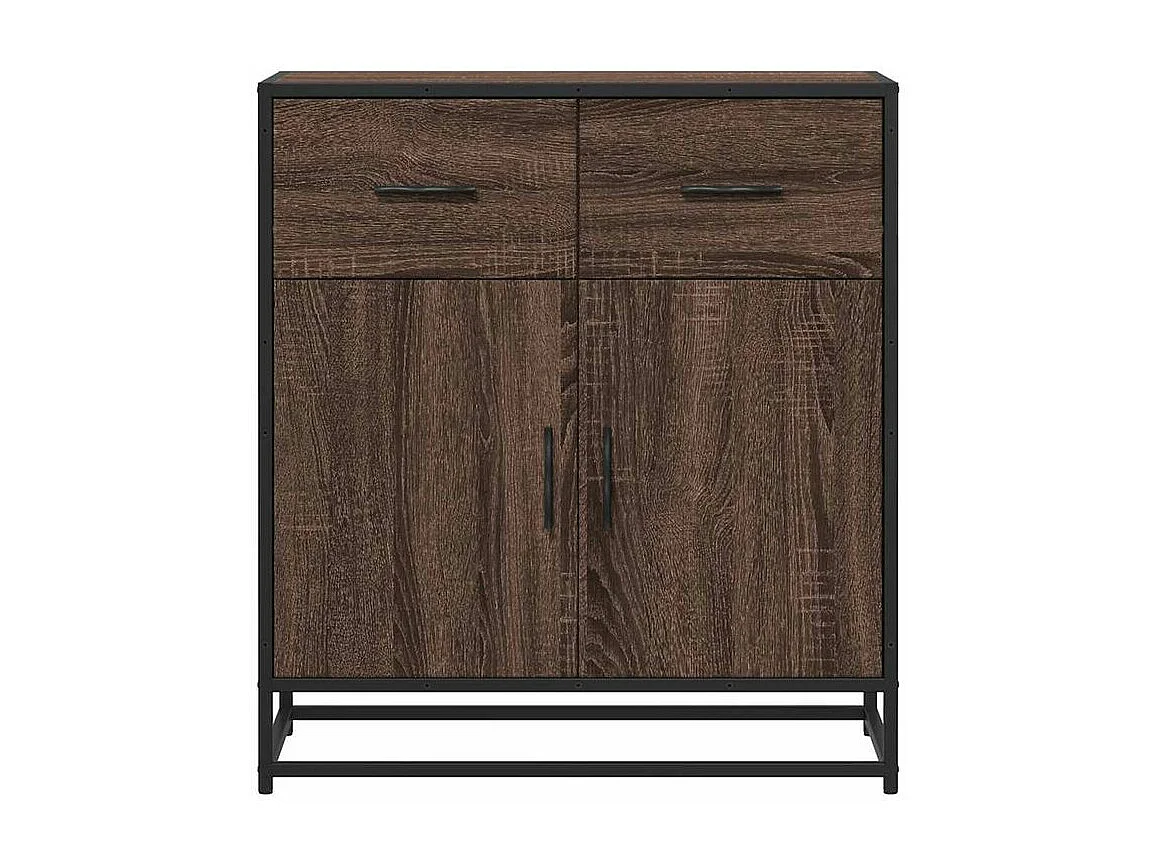 Buffet chêne marron 68x35x76 bois d'ingénierie et métal