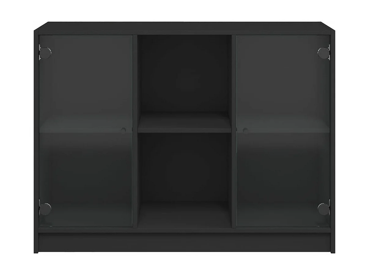 Buffet noir 102x37x75,5 bois d'ingénierie