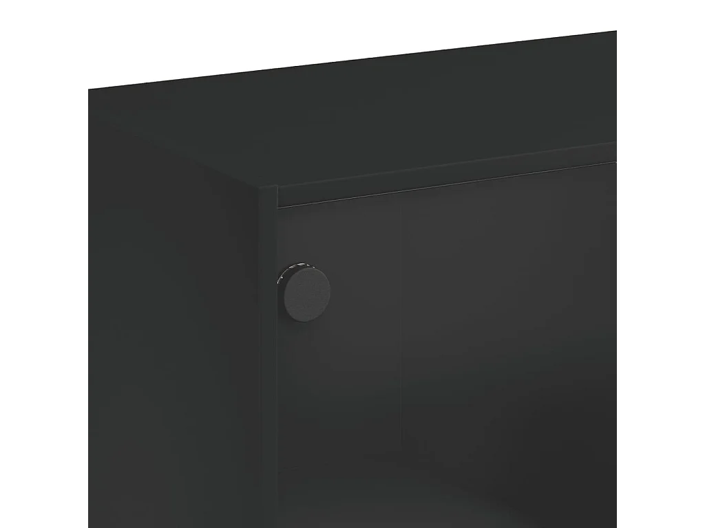 Buffet noir 102x37x75,5 bois d'ingénierie