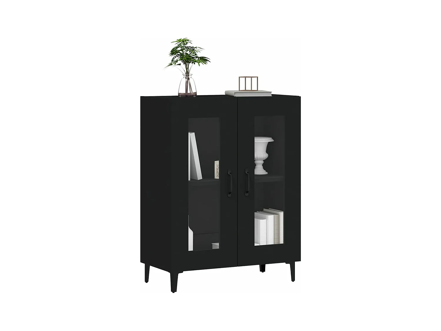 Buffet noir 69,5x34x90 bois d'ingénierie