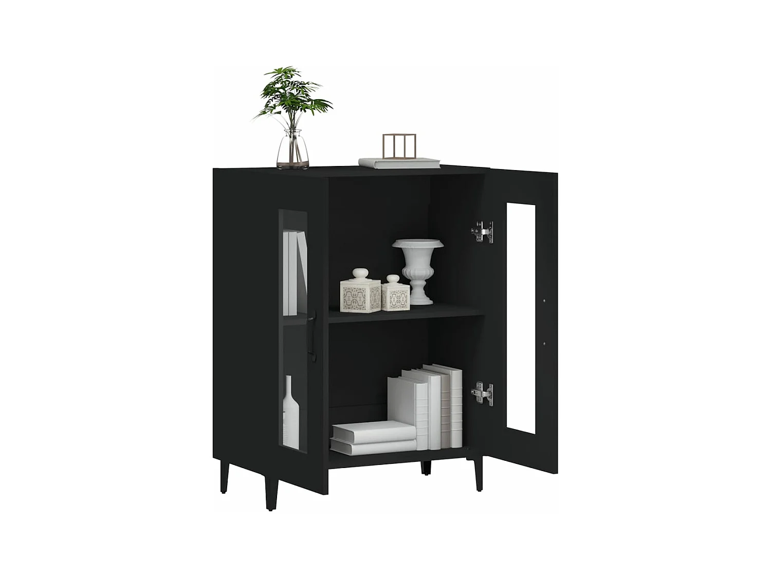 Buffet noir 69,5x34x90 bois d'ingénierie