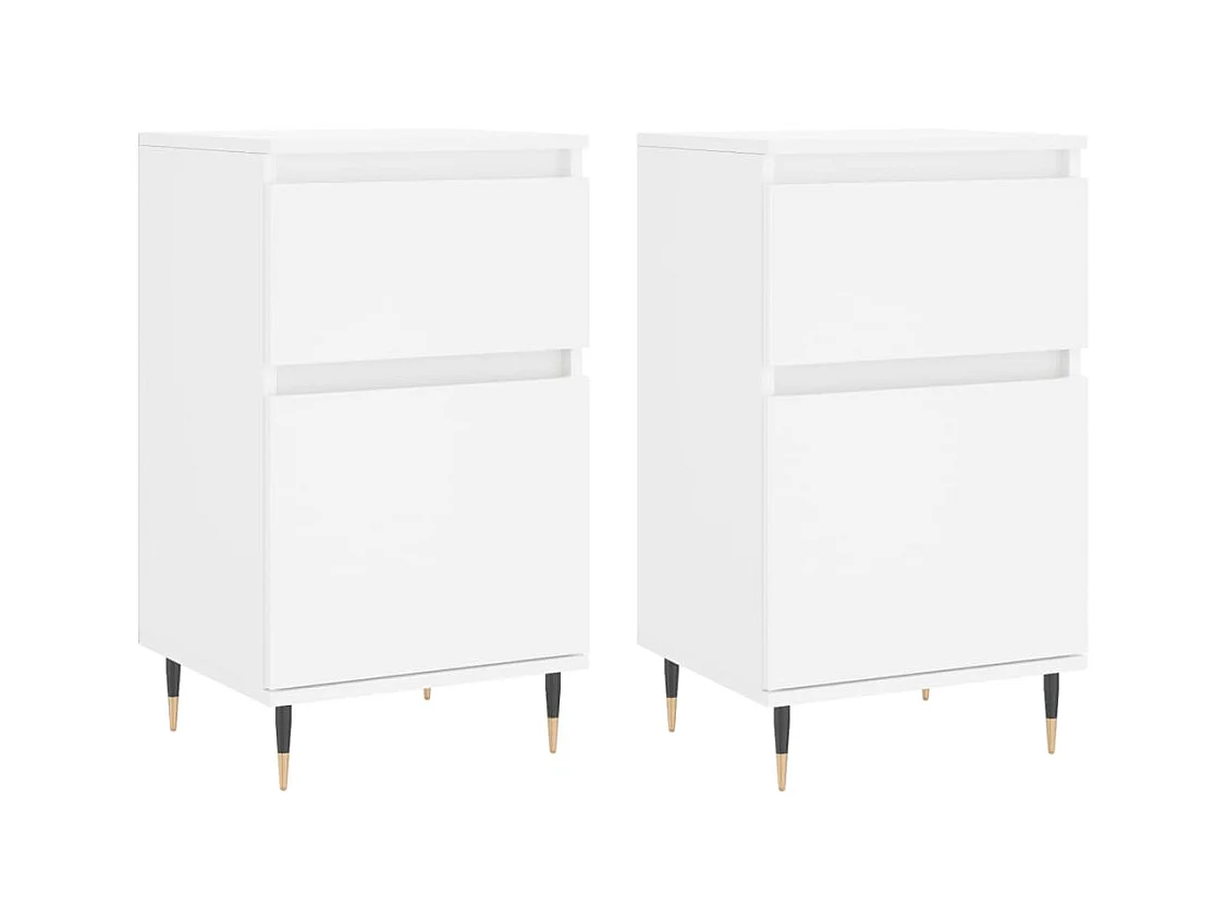 Buffets 2 pcs blanc 40x35x70 bois d’ingénierie